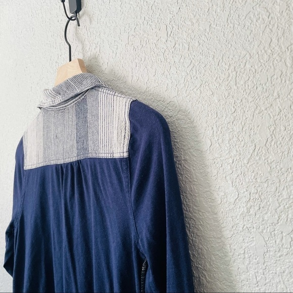 Anthropologie Postmark Brand Blue and White Stripe Tunic Top - Picture 10 of 15